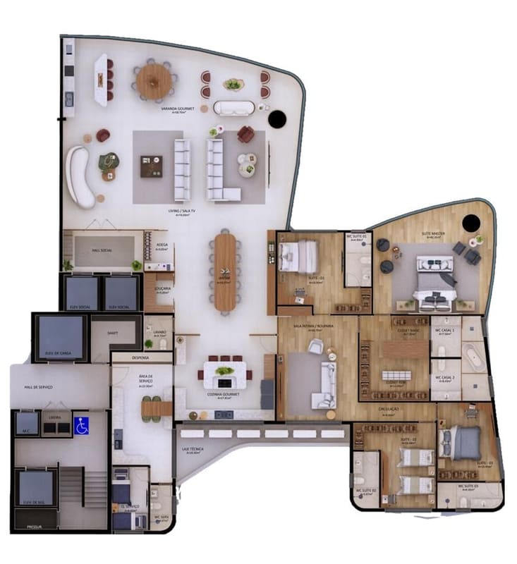 Floor plan option for a 451 m² apartment