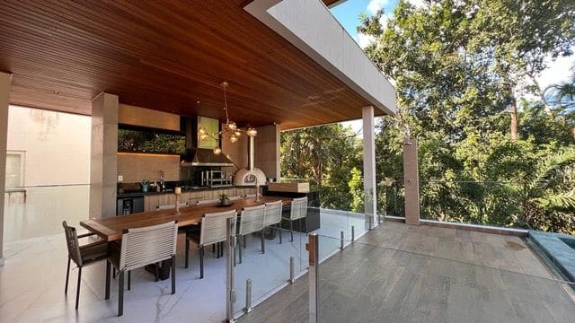 Grill terrace and dining table