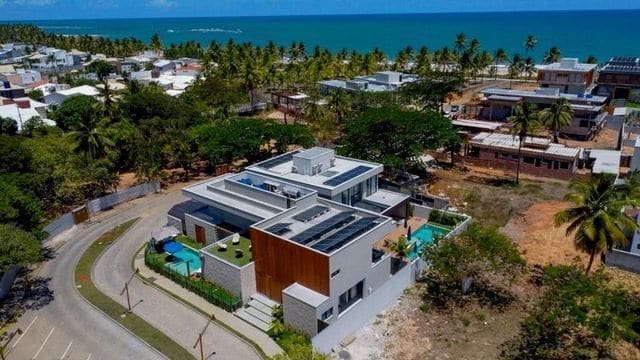Aerial view toward the ocean