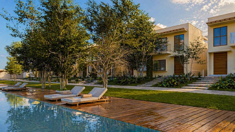 Illustrative rendering of the pool deck