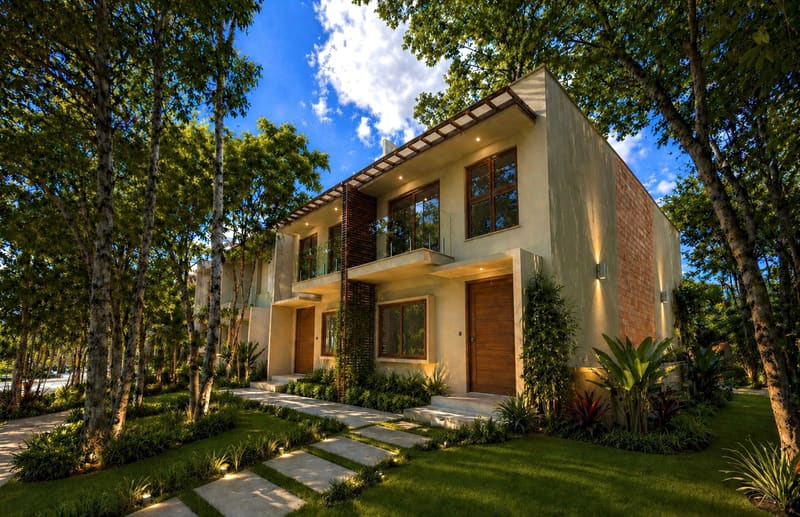 Illustrative rendering of a corner house