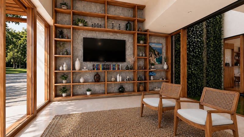 Illustrative rendering of the living room