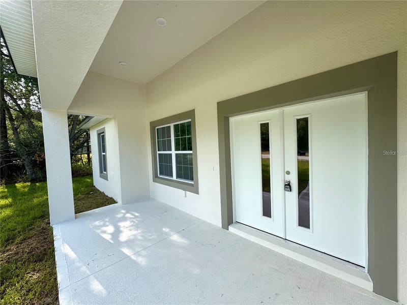 Double entry doors on the front porch