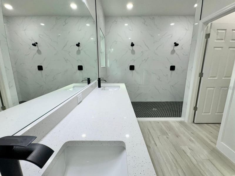 Primary bathroom double vanity