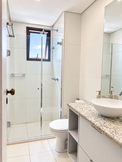 Bathroom with glass shower