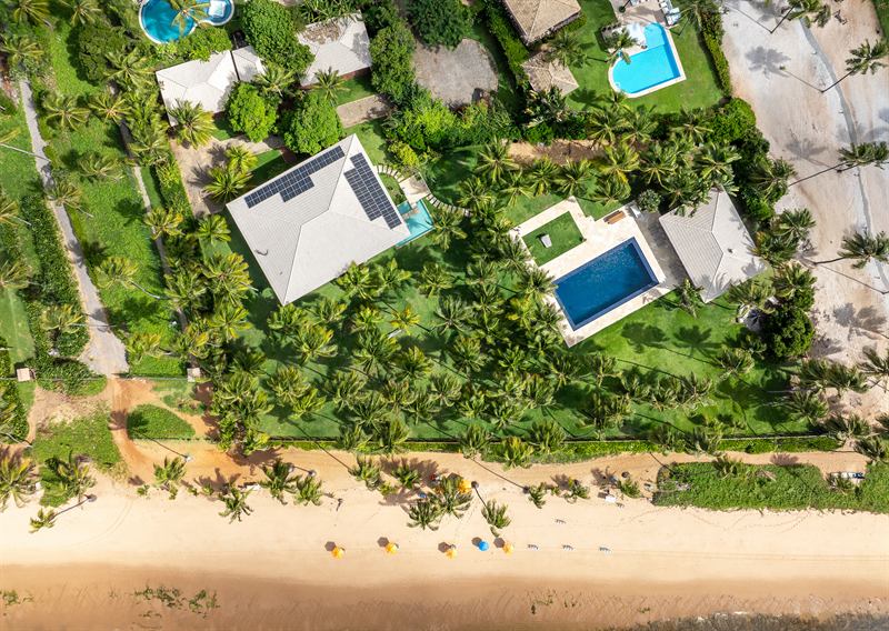 Aerial view of the oceanfront property