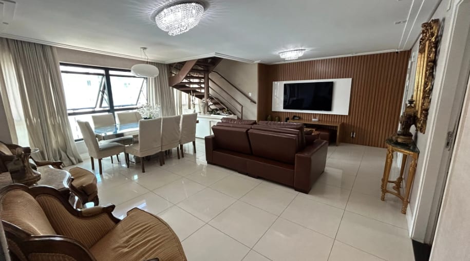 Open-plan living and dining room