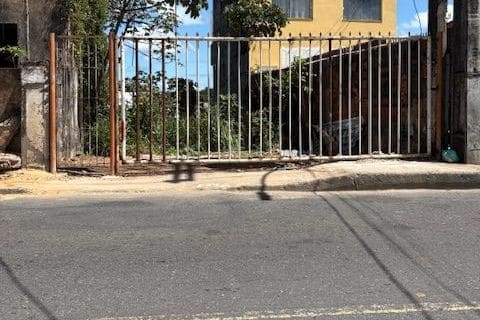 Lot gate seen from the street