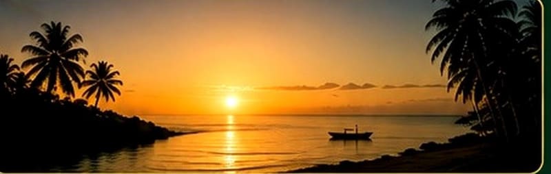 Sunset over the bay seen from the shore