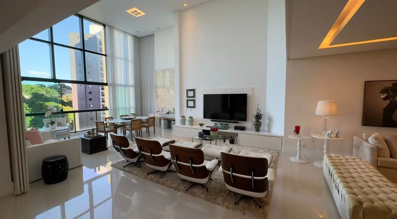 Living room with wide windows