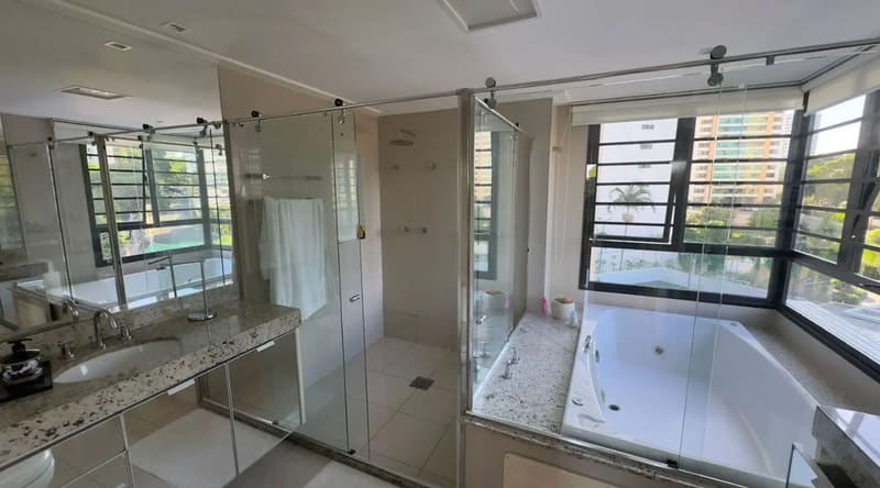 Bathroom with a whirlpool tub